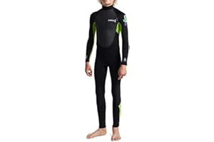 C SKINS 2023 C-Skins Junior Element 3/2mm Back Zip Wetsuit - Black Lime - Breathable - Unisex