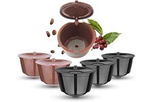 6 pezzi capsula di riutilizzabile per macchina da DOLCE GUSTO, HAILASRE capsule di caffè ricaricabili cialde di caffè riutilizzabili filtro per macchina da DolceGusto, 3nero+3marrone