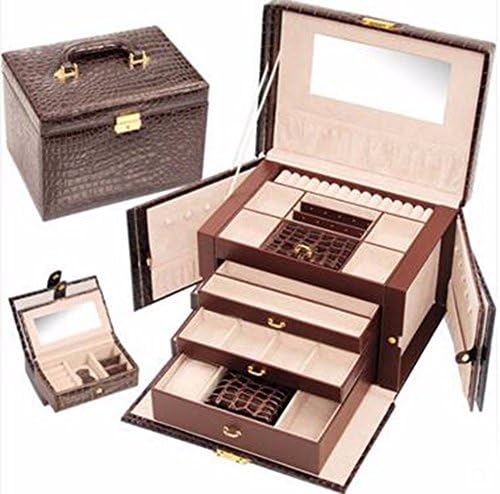 lzzfw Jewelry Box Christmas Gift Box Large Butterfly Leather Jewelry Box Decorative Box Storage Box, D.