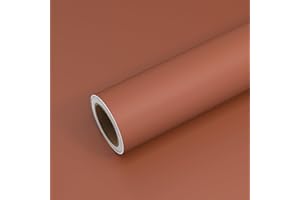 VEELIKE Papier Peint Orange Brûlé Vintage Papier Adhesif pour Meuble Papiers Peints Adhesif Mural Salon Épaissir Stickers Meubles Deco Chambre Papiers Peints Cuisine Lavable Salle de Bain 40cm×300cm