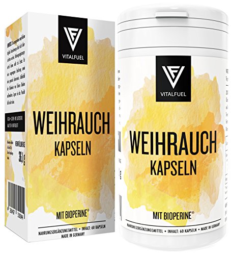 Preisvergleich Produktbild Vitalfuel® - Weihrauch Kapseln hochdosiert, Boswellia Serrata, Indische Weihrauchkapsel hochdosiert - mit Myrrhe Extrakt & Bioperine, VEGAN