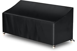 AWNIC Funda para Banco de Jardín Resistente al Polvo y a los Rayos UV Funda Sofá Exterior Impermeable 3 Plazas Resistente al Desgarro Telo Oxford 175x85x65/90cm