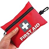 Mini First Aid Kit,92 Pieces Small First Aid Kit - Includes Emergency Foil Blanket,CPR Face Mask,Scissors for Travel, Home, Office, Vehicle,Camping, Workplace & Outdoor (Red)