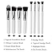 Annengjin®8PCS Professional Makeup Brushes Brush Cosmetic Set Make up Brushes Eyeshadow Eyebrow Shadow Powder Cosmetics Tools Kit (White handle+ Silver tube)