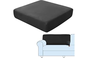 SHUOJIA Fodere per Cuscini per Divani, Protezioni per Cuscini per Sedili in Tessuto di Velluto Elasticizzato,Cuscino per Divano Fodera per mobili Coprisedile per Divano (Black,Backrest Cover)