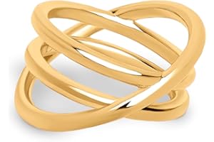 SINGULARU - Anillo Trinity - Anillo Macizo - Anillo de Latón con Acabado Baño de Oro de 18 Kt. - Joyas para Mujer - Hecho en España - Varios Acabados y Tallas