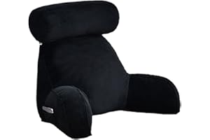 ARSBORUI großes Rückenkissen mit Armlehnen und Nackenstütze Lesekissen Stützkissen Bücherkissen Bettruhekissen mit Waschbarem Bezug Multifunktionales Kissen Perfekt für Lesen & Arbeiten & Spielen 75x40x40CM