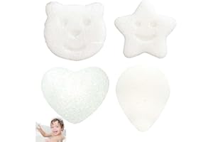 PBAHAUP Éponge bain bébé, 4 pièces éponge ultra absorbante, éponge enfant, éponge pour bain nouveau-né, ultra douce et douce, idéale pour la peau pour le bain des enfants et des nouveau-nés