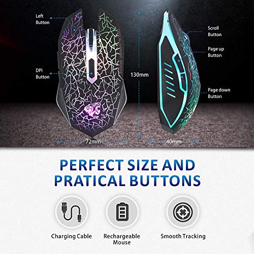M2 Inal  mbrico Rat  n  Recargable con Silencioso Rat  n   ptico Gaming Wireless Mouse con receptor nano 6 Botones para Ordenador Mac Notebook Desktop Laptop