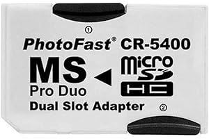 Gamer Gear Dual Micro SD SDHC to Pro Duo Memory Stick Adapter card compatible with the Playstation Portable PSP Console 1000, 2000, 3000 & Cyber shot Camera