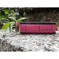 Schlüsselanhänger Schlüsselband anthrazit Mein und Dein Herz schlägt Heartbeat pink schwarz !