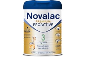Novalac Premium Proactive 3 Leche de Continuación 1-3 Años. Contribuye al Desarrollo Normal y del sistema inmunitario del Bebé. Fórmula Elaborada con Pediatras rica en Calcio, Yodo, ViT A y D - 800 g