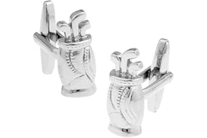 Ashton and Finch Golf Bag and Clubs Cufflinks – Novelty Golf Cufflinks and Gifts for Men