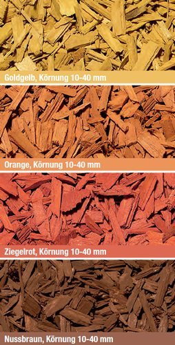 Farbiger Rindenmulch Holzdekor Garten-Deko Mulch 60Ltr. – verschiedene Farben (Orange) - 2