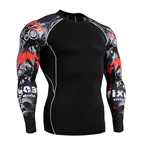 Fitibest Camiseta de Compresiòn Hombre Manga Larga para Running,Fitness