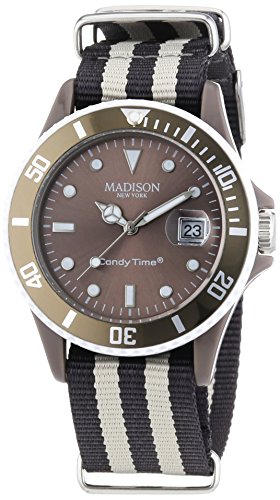 MADISON NEW YORK Unisex-Armbanduhr Candy Time Sailor Analog Quarz Nylon U4616-71/1 MADISON NEW YORK Unisex-Armbanduhr Candy Time Sailor Analog Quarz Nylon U4616-71/1