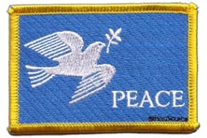 DIGNI Flaggenfritze Patch ricamato Bandiera Colomba della Pace – 8 x 6 cm