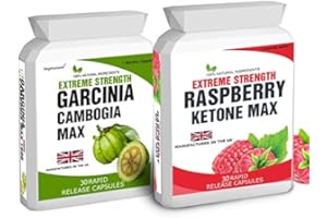 BODY SMART HERBALS 30 Raspberry K-Max 1500mg Daily Dose 30 Garcinia Cambogia Weight Management - No Fillers 1500mg Daily Dose Free Meal Plan & Dieting Tips