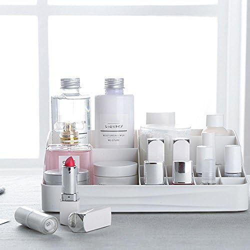 Cosmetic Organizer Acrylic Jewelry Box Cosmetic Case Storage Box (beige white pink) , White , small