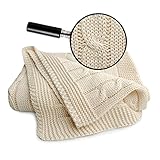 Sonnenstrick Babydecke / Kuscheldecke / Strickdecke 100 % Bio Baumwolle kba made in Germany mit Zopfmuster