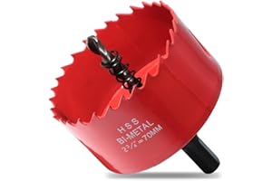 GARHWAL Bi-Metall-Lochsäge 70mm, Bohrkrone, Lochbohrer, mit Dreiecksschaft Adapter und Zentrierbohrer - Präzises und schnelles Schneiden von Holz, Kunststoff, Gipskarton, dünnen Metallplatten und mehr