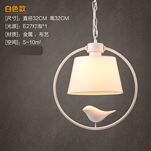 Koalala The Nordic Restaurant Bar Bedroom Living Room Creative Personality Children'S Room Resin Linen Art Birdie Chandeliers and White Single Head 32*32