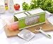 Produktbild JVJ 4-seitige Hand Reibe Mandoline Slicer Set 5 in 1 mit Tray und Peeler, Küche, Gemüse, Obst Juliennehobel, Edelstahl scharfes Blatt