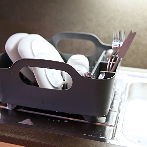 Umbra 330590-149 Tub Dish Rack, Geschirrabtropfkorb aus Kunststoff, Grau - 5