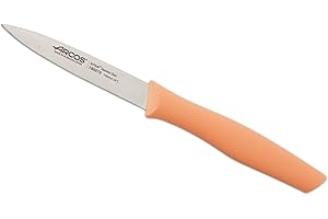 Arcos Séries Nova - Couteau D'Office Couteau à Éplucher - Lame Acier Inoxydable Nitrum 100 mm - Manche Polypropylène Couleur Corail