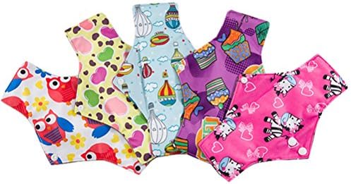 THEALIFTY 5Pcs Washable Reusable Sanitary Towel Portable Foldable Bamboo Charcoal Cloth Pads