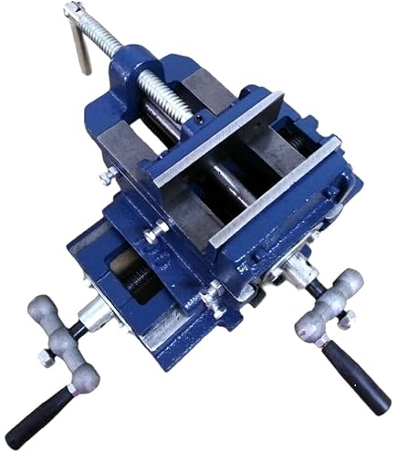 Morsa Per Trapano A Colonna 75 Mm – Versione Robusta, Guida A Coda Di Rondine, Colore Blu