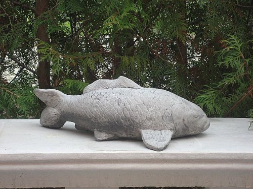 Nr.056 Steinfigur Deko für Teich FENG SHUI Fisch KOI 01 36 cm ca. 4 kg Stein - 3