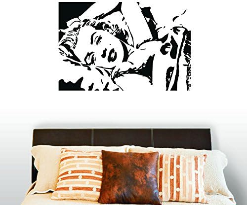 marilyn monroe wall decor sticker large (85x56cm) black monroe home bedroom art mural vinyl removable