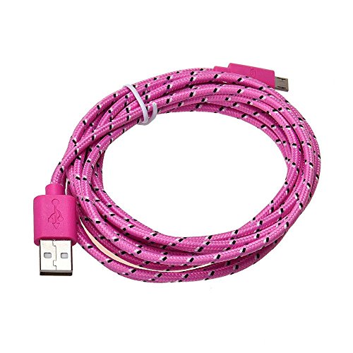 Ouneed® 1m/2m/3 m Universal USB Nylon Cable Chargeur Android (3m, Rose)