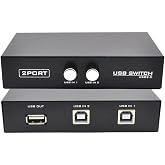 Printer Cable Splitter USB 1 in 2 Out with Switch