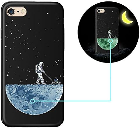 iPhne 7 Plus case,iPhone 8 Plus cover,Bestsky Luminous Green Night Glow In The Dark Hard PC Rubber Bumper Creative Colorful Pattern Printed Design Anti-scratch Anti-Shock Protective Back Case Cover for iPhone 7 Plus/iPhone 8 Plus[Spaceman]