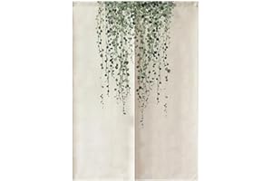 Hiseng Noren Tenda Giapponese della Porta Tappezzeria, Divisorio Stile Curtain Tapestry Cucina Ristorante Negozio Camera Doorway Corridoio Decorazione (80x120cm,piccole foglie)