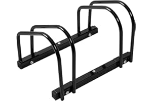 WOLTU Bike Stand for 2 Bikes, Floor or Wall Mounted Bicycle Rack, Cycle Parking Stand Rack for Garage Storage, Metal Bike Rack Outdoor,Black