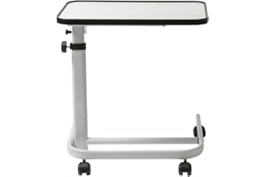 ‎FABACARE FabaCare Beistelltisch Luxus, stufenlos höhenverstellbarer Pflegetisch, Betttisch auf Rollen, Tisch für Bett mit Neigung, faltbar, Winkel verstellbar, Weiss