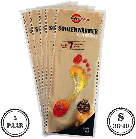 5 pairs Warmpack feet warmers S, comfortable heat pads, 7 Hours soothing heat, pack of 5, size S