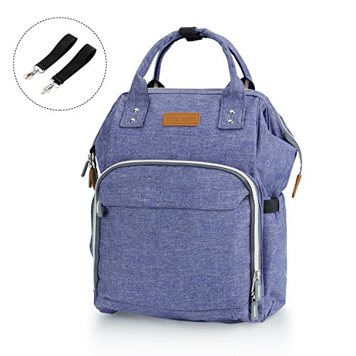 Preisvergleich Produktbild Baby Wickelrucksack Wickeltasche Multifunktional Mama Rucksack Wasserdicht Segeltuch Stoffe Kein Formaldehyd mit 2 Kinderwagen-haken (lila)