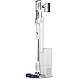Shark Detect Pro Cordless Vacuum Cleaner with 2L Auto-Empty System, Ultra-Lightweight & Flexible Anti Hair Wrap Vacuum with Pet & Duster-Crevice Tools, 60 Mins Run-Time, Dock, White/Brass IW3611UKT