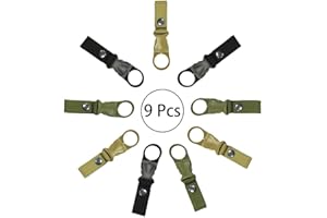 HPiano Sangles d'attache pour Bouteille d'eau pour l'extérieur, 9 Pcs, Sangle Suspendue Sangles Boucle Clip Porte-Bouteille d'eau Sac À Dos Mousqueton Clé Crochet Ceinture Outil