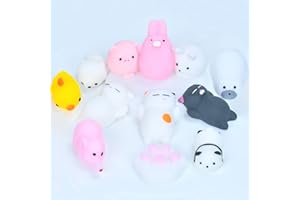 EKKONG 12Pcs Squishies, Mochi Squishy, Kawaii Squishy Juguetes, Animal Squishies, Minijuguetes Blandos Mixtos, Juguete Antiestrés para Niños Adultos
