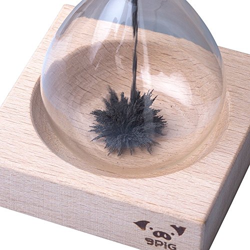 VENKON – Kreative Magnet Sanduhr aus mundgeblasenem Glas mit magnetischem Holzständer – Laufdauer: ca. 30 sek. - 8