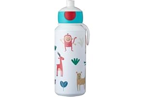 Mepal - Gourde Pop-up Campus - Gourde Étanche pour L'école - Gourde Réutilisable pour Enfant - Sans BPA et Lavable au Lave-Vaisselle - 400 ml - Animal Friends