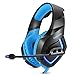 Produktbild SYY  Onikuma K1-B Headset  Onikuma PC Gaming Headset, 3.5 mm Stereo USB LED Kopfhörer mit omnidirektionalem Mikrofon, Lautstärkeregler für Computer Laptop Mac Playstation 4 Xbox One (Blau)