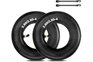 ‎RIISOYU Riisoyu 2 Stück 2.80/2.50-4 Zoll Schlauch Reifen, Schubkarren Schlauch mit gebogenem Ventilschaft TR87 Schubkarrenschlauch Innenrohr Innenschlauch für Rasenmäher Schubkarren Gartenanhängern Go-Karts