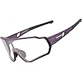 ROCKBROS Cycling Photochromic Sunglasses Driving Glasses Mens Womens Outdoor Sports Goggles Sports Eyewear with UV400 Protection for Cycling Running Hiking Fishing Golf