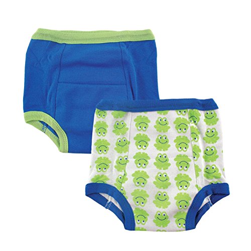 Luvable Friends Water Resistant Baby 2 Pack Potty Training Pants (3T (Approx 3 Years), Blue Frog for Boys)